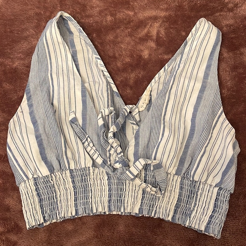 LA Hearts Striped Crop Top with bow